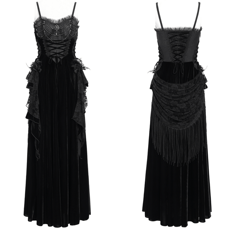 Elegant Maxi Dress with Lace Corset and Beaded Detail - image 3