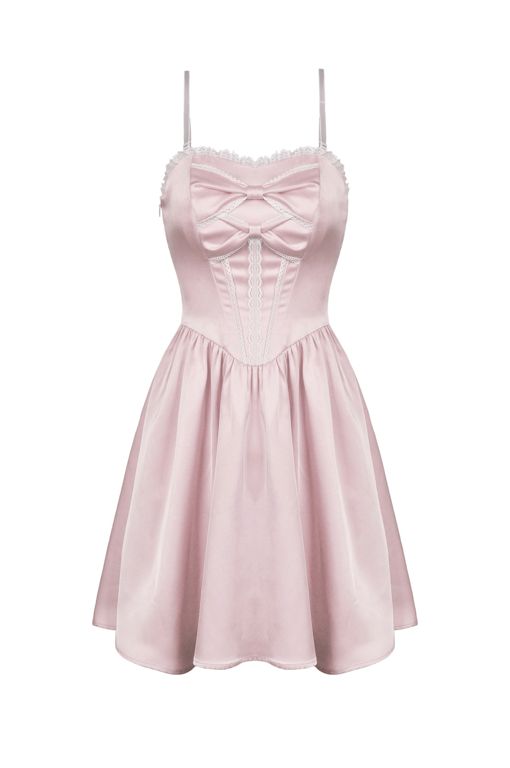 Elegant Pink Satin Bow Dress for Evening Events - image 4