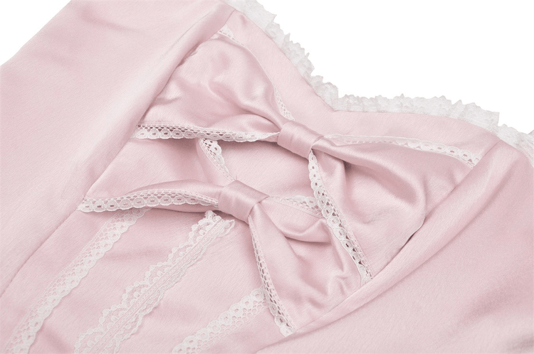 Elegant Pink Satin Bow Dress for Evening Events - image 7