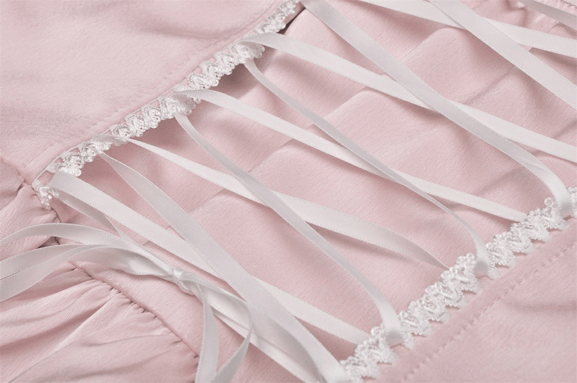 Elegant Pink Satin Bow Dress for Evening Events - image 9