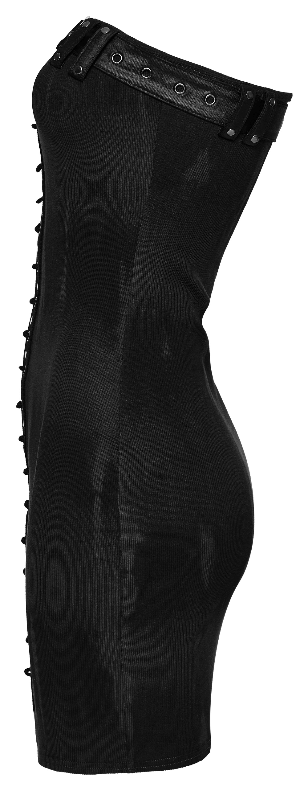 Elegant Ribbed Tie-Dye Tube Dress with Drawstring - image 5