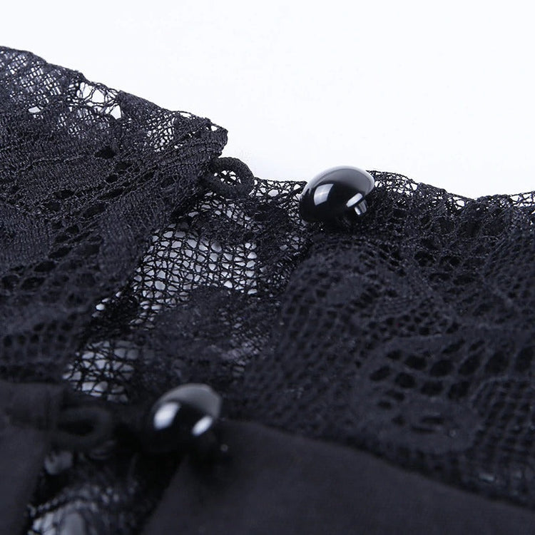 Elegant Sexy Lace Spliced Dress for Ladies / Women Slim Mini Party Dress with Long Sleeves - image 8