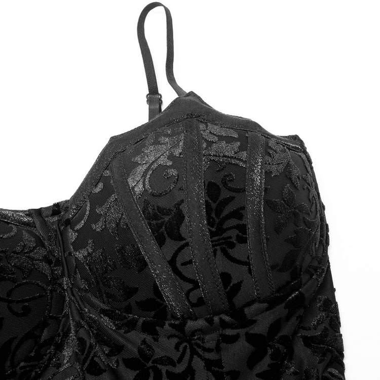 Elegant Tulle and Velvet Gothic Gown With Drawstring Back - image 7