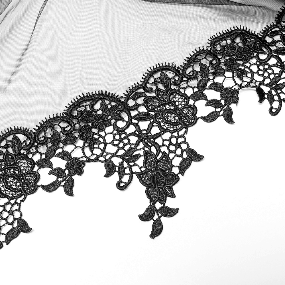 Elegant Tulle and Velvet Gothic Gown With Drawstring Back - image 10