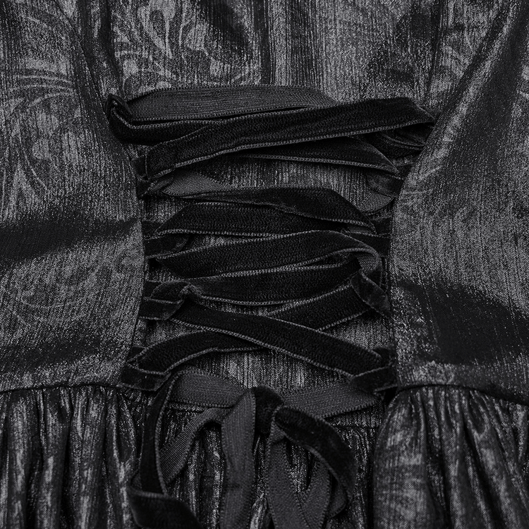 Elegant V-Neck Black Chiffon Dress with Long Sleeves - image 10
