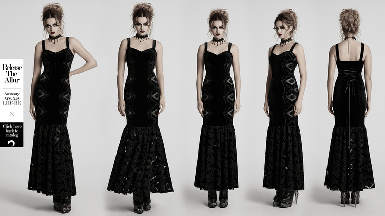 Elegant Velvet Embroidered Dress with Pleated Hem - image 14