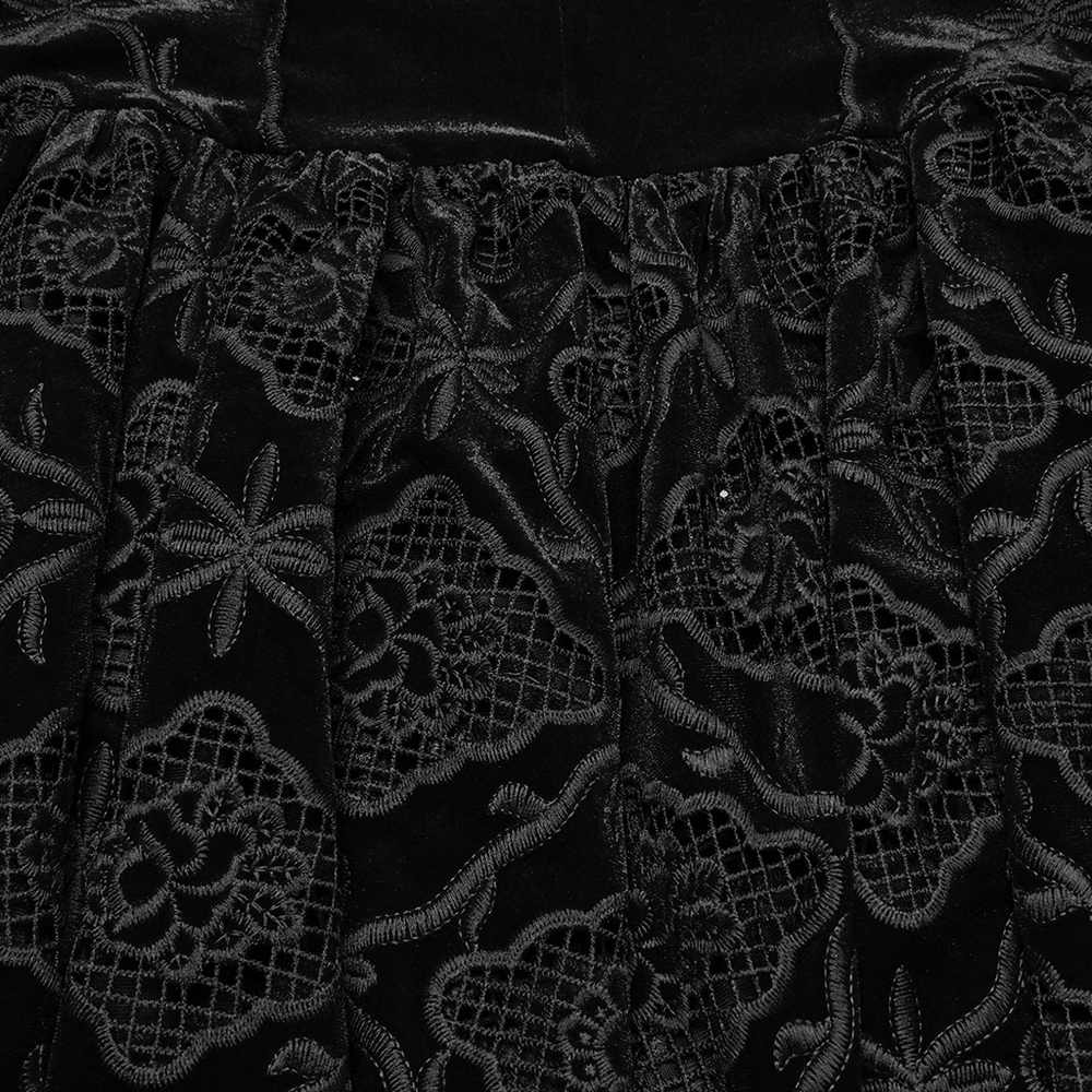 Elegant Velvet Embroidered Dress with Pleated Hem - image 10
