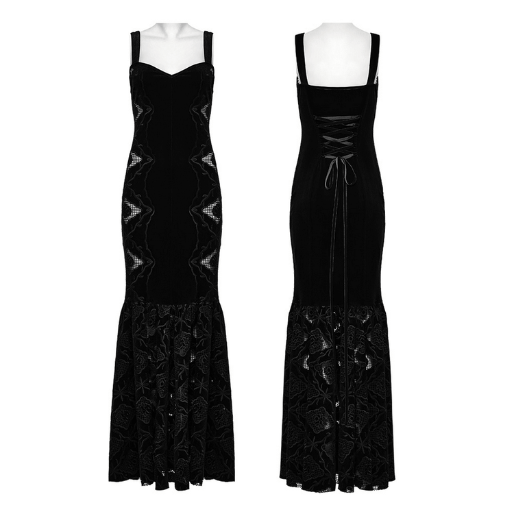 Elegant Velvet Embroidered Dress with Pleated Hem - image 3