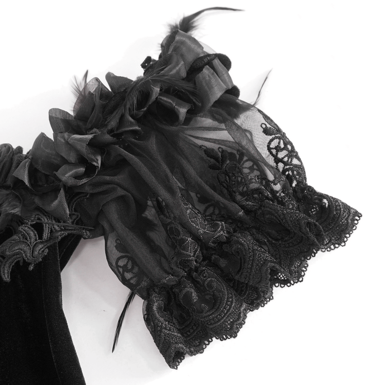 Elegant Velvet Off-The-Shoulder Victorian Dress - image 7