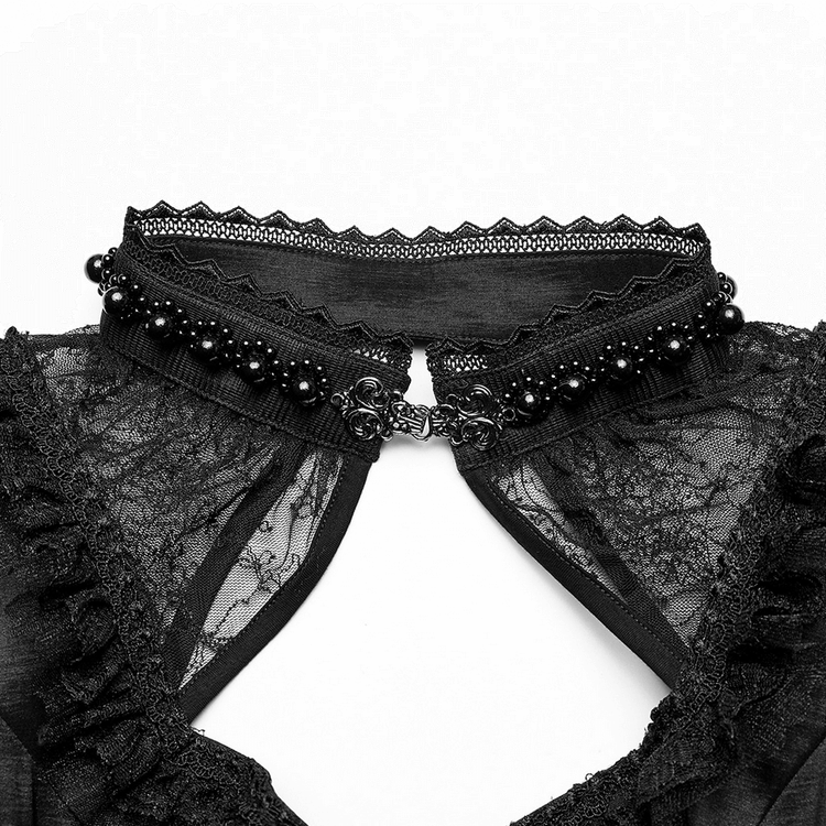 Elegant Victorian Gothic Lace Ruffles Evening Gown - image 8