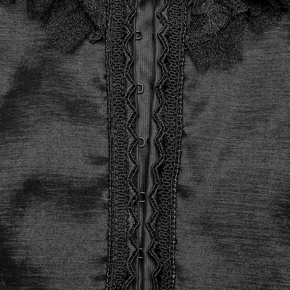 Elegant Victorian Gothic Lace Ruffles Evening Gown - image 9