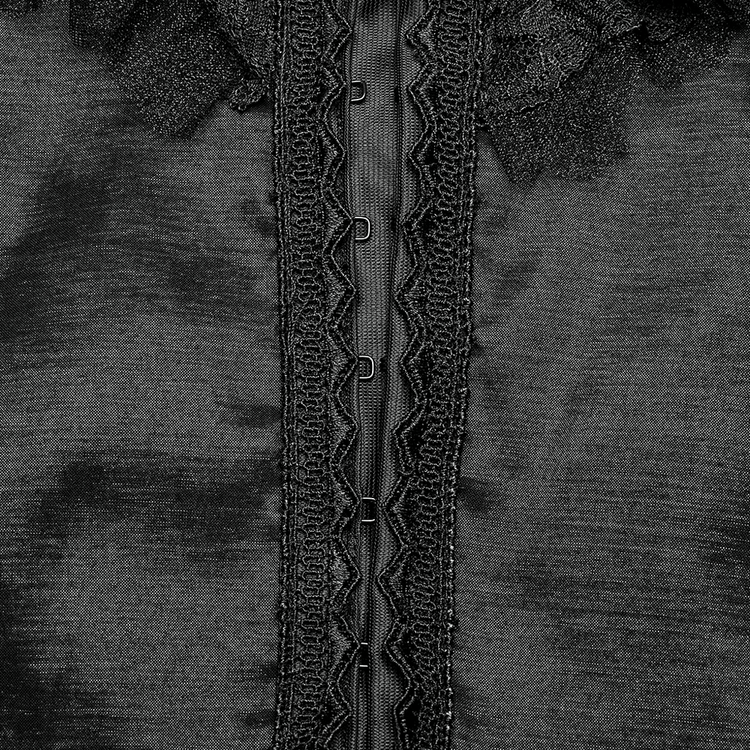 Elegant Victorian Gothic Lace Ruffles Evening Gown - image 9