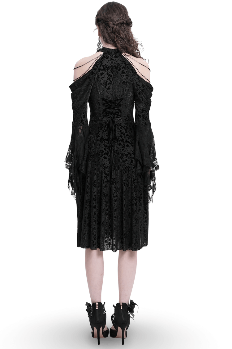 Elegant Victorian Lace Gothic Dress with Ruffle Details - image 2