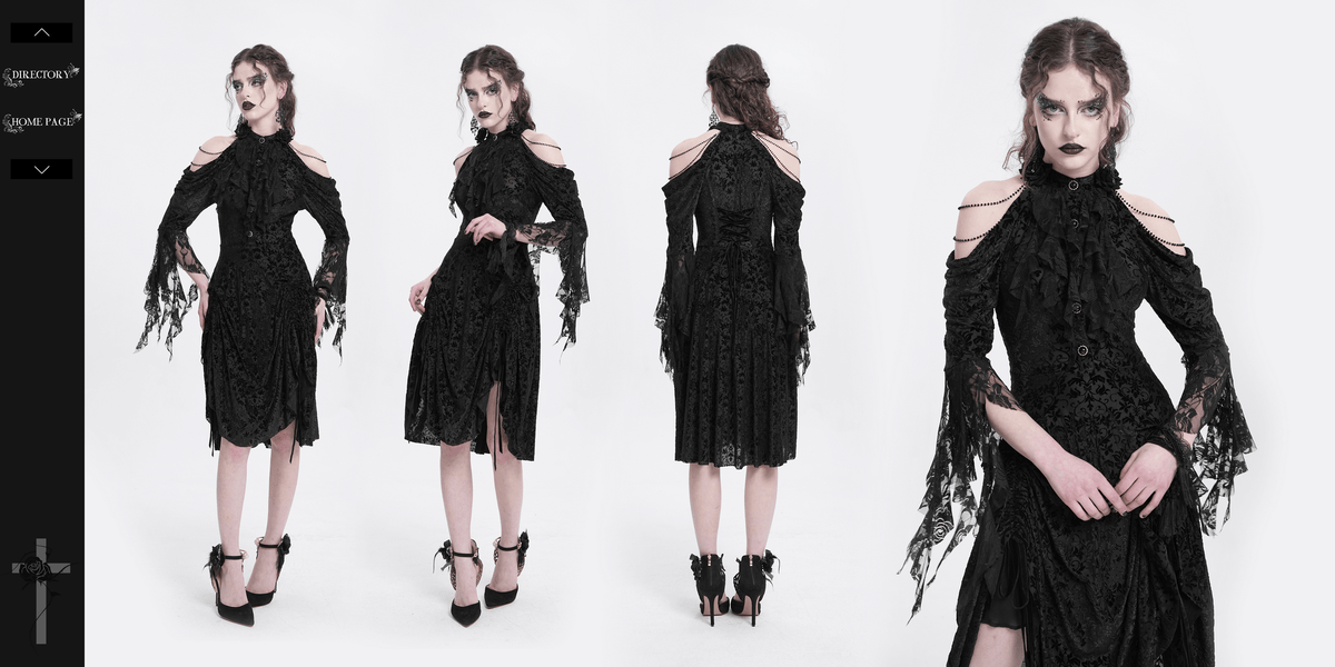 Elegant Victorian Lace Gothic Dress with Ruffle Details - image 19