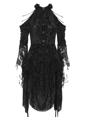 Elegant Victorian Lace Gothic Dress with Ruffle Details - image 3