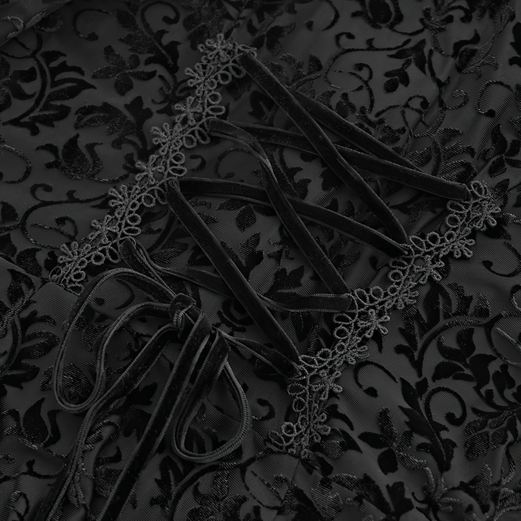 Elegant Victorian Lace Gothic Dress with Ruffle Details - image 7