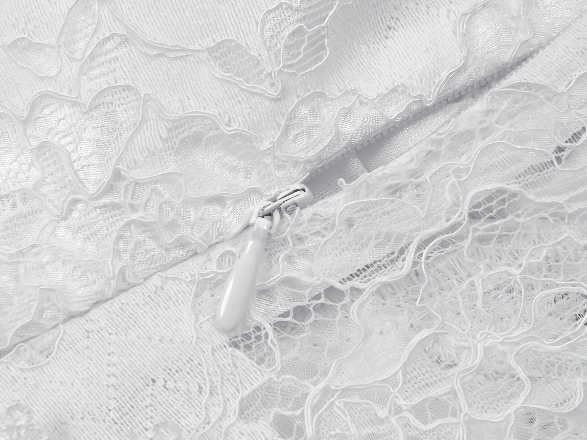 Elegant White Lace Gothic Dress with Spaghetti Straps - image 10