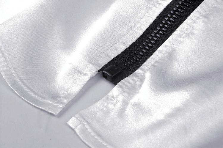 Elegant White Satin Dress with Black Lace Detailing - image 9