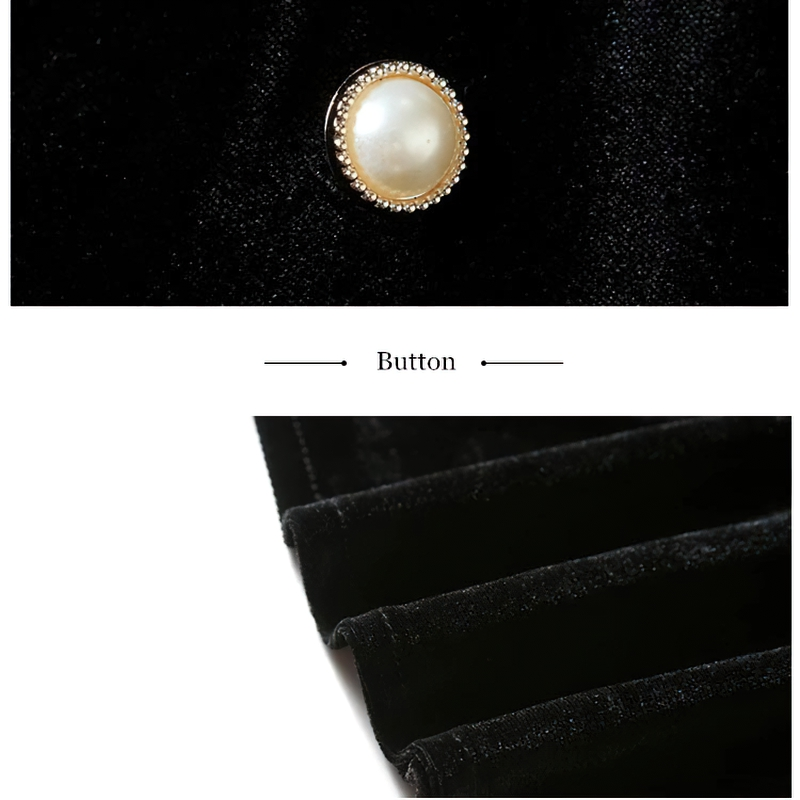 Elegant Women Velvet Dress Long Sleeve / Fashion Black Solid Ladies Dresses - image 9