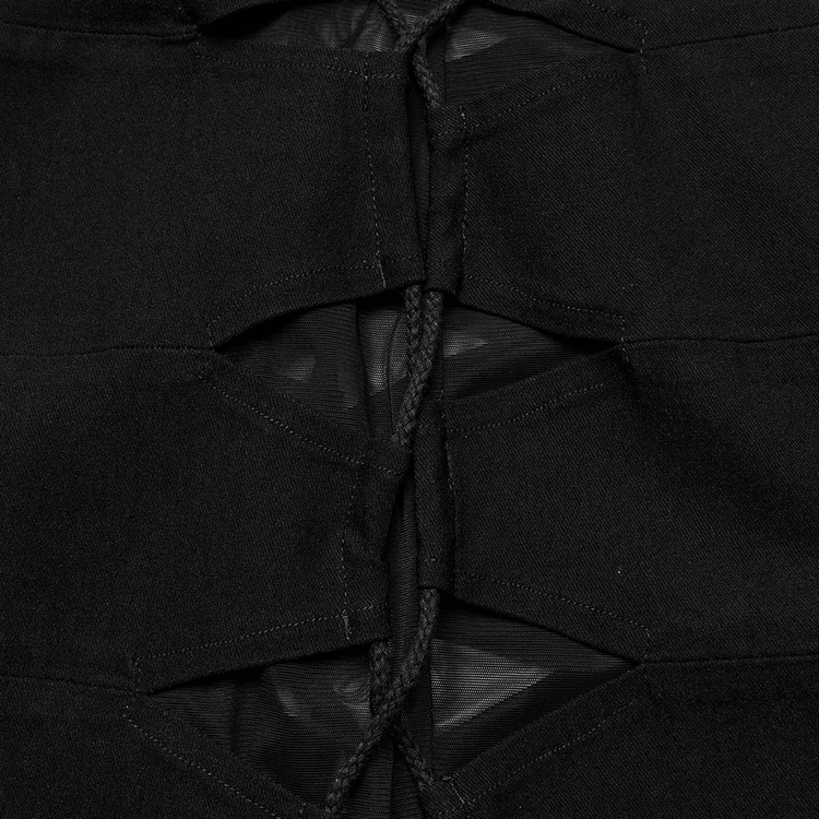Elegant Women's Black Mini Dress with Lace-Up Detail - image 9