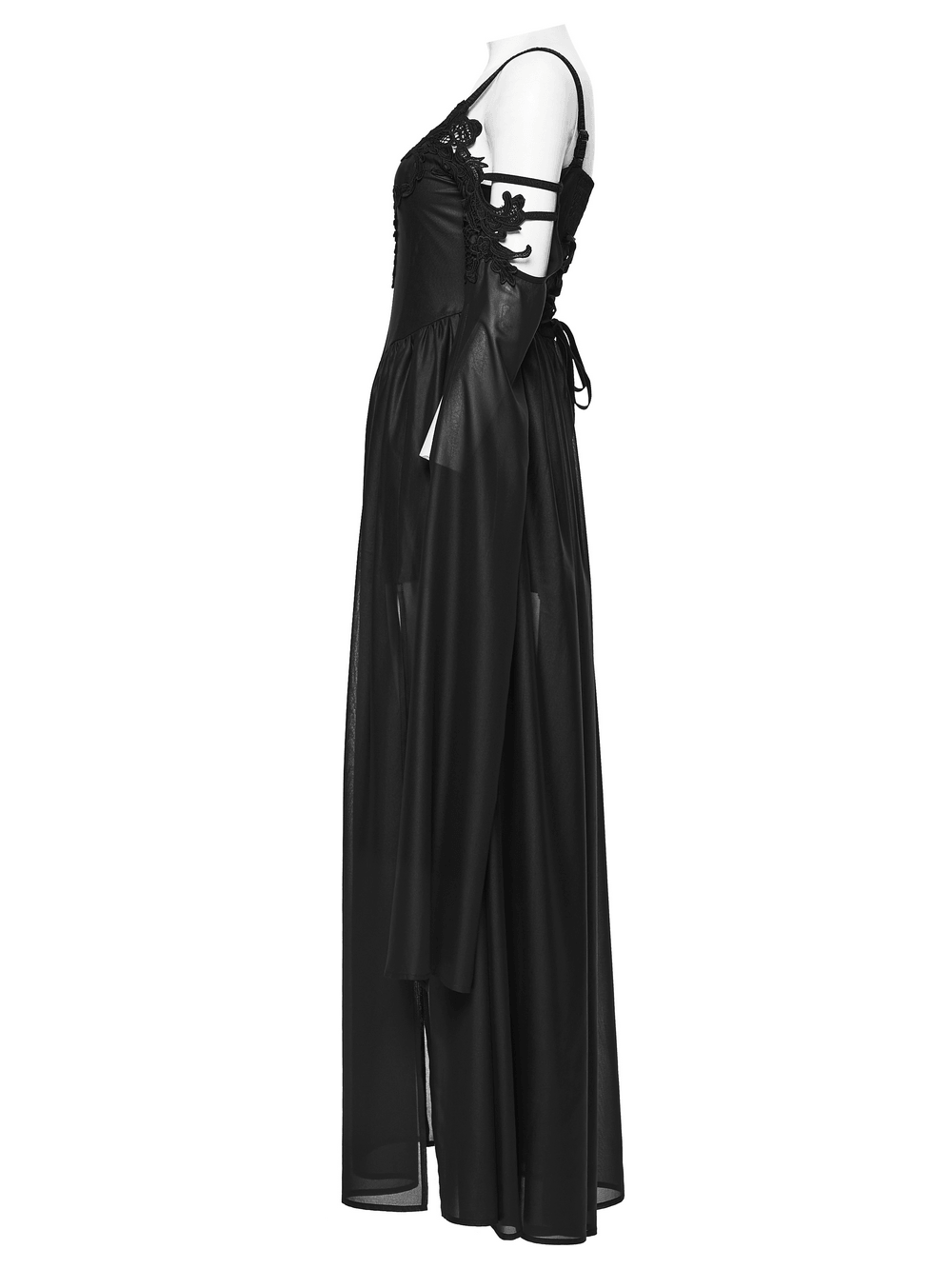 Elegant Women's Chiffon Maxi Dress with Cape Sleeves - image 5