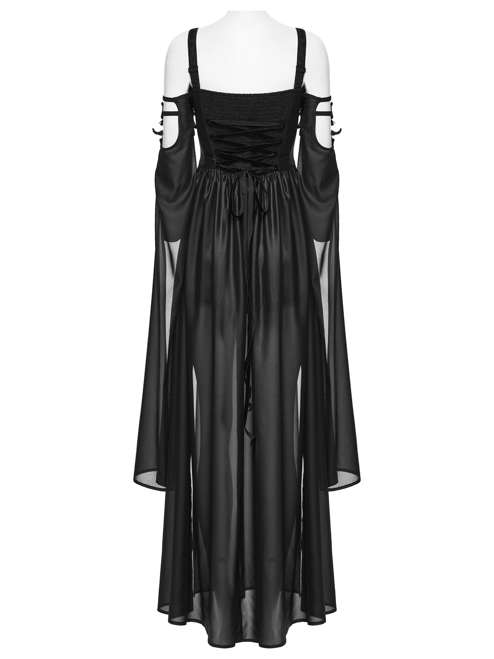 Elegant Women's Chiffon Maxi Dress with Cape Sleeves - image 6