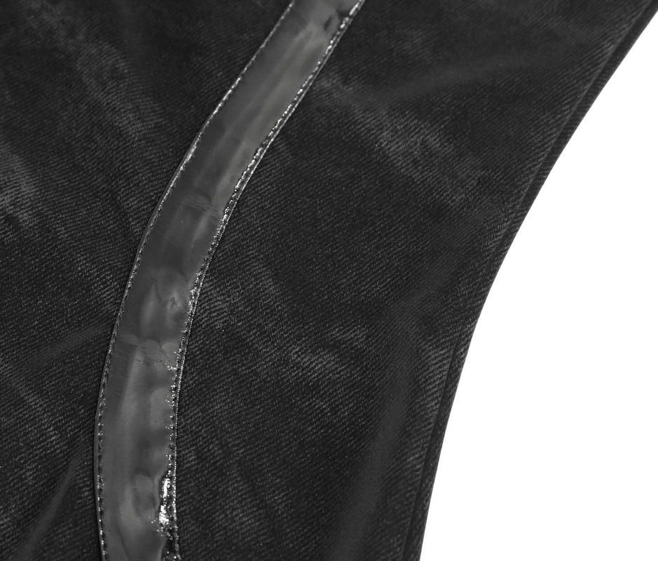 Elegant Women's High Slit Long Dress with Leather Straps / Gothic Style Off-Shoulder Dress - image 8