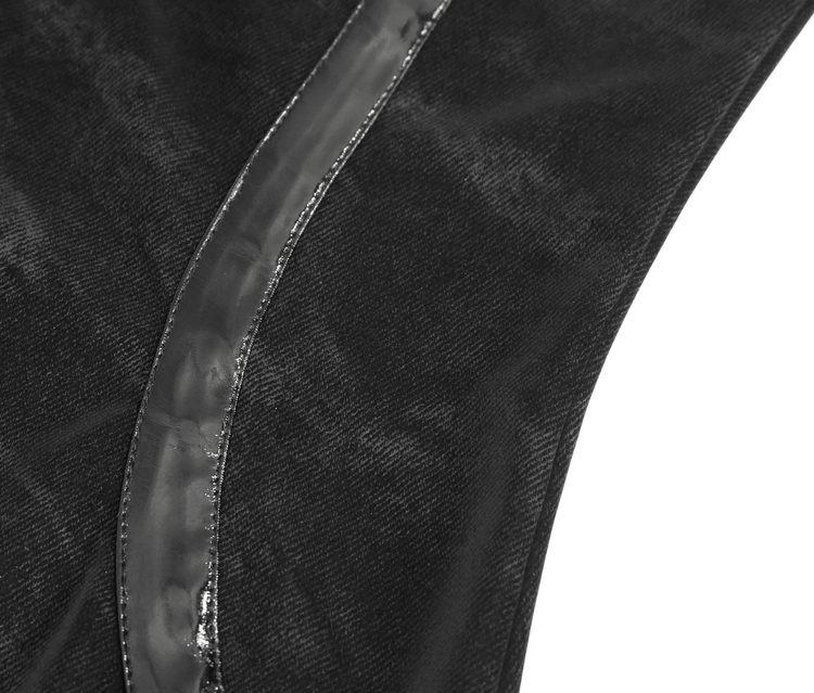 Elegant Women's High Slit Long Dress with Leather Straps / Gothic Style Off-Shoulder Dress - image 8