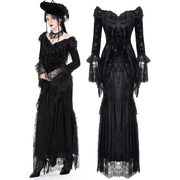 Elegant Women's Lace Off-Shoulder Victorian Long Dress - image 3