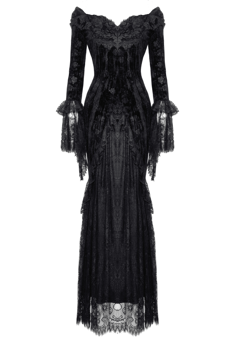 Elegant Women's Lace Off-Shoulder Victorian Long Dress - image 4