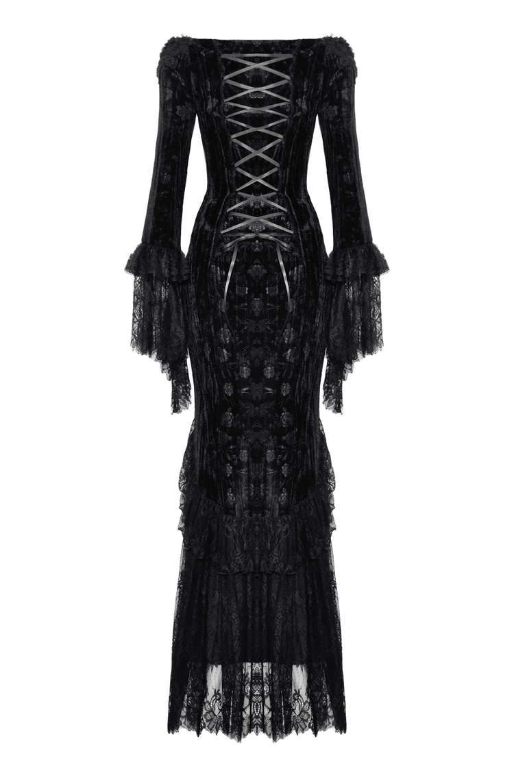 Elegant Women's Lace Off-Shoulder Victorian Long Dress - image 5