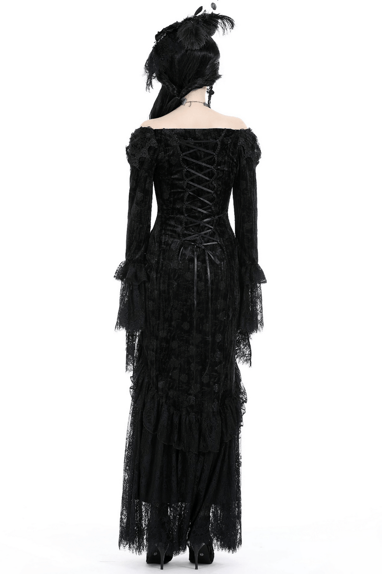 Elegant Women's Lace Off-Shoulder Victorian Long Dress - image 2