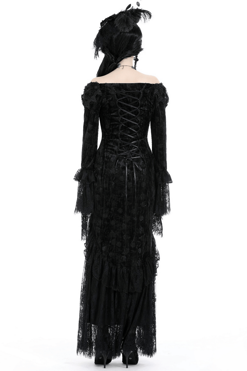 Elegant Women's Lace Off-Shoulder Victorian Long Dress - image 1