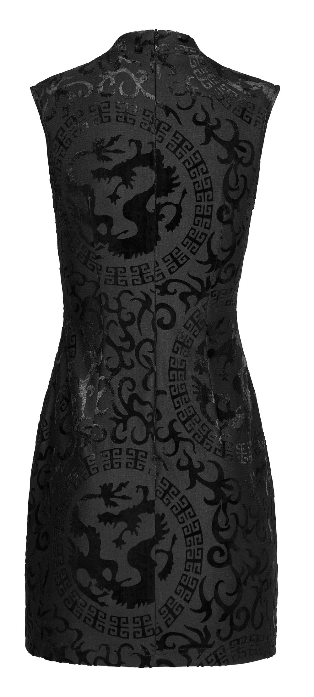 Embroidered Dragon A-Line Dress in Stretch Velvet - image 6