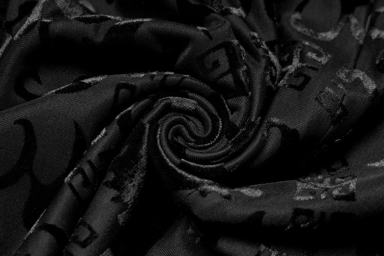 Embroidered Dragon A-Line Dress in Stretch Velvet - image 12