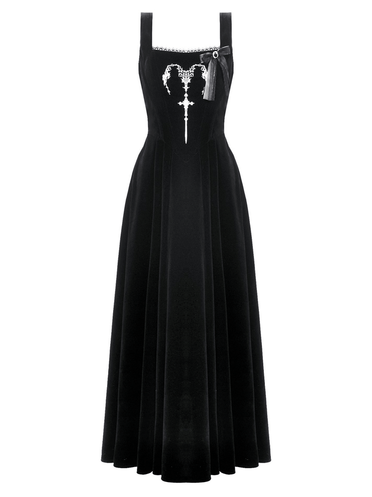 Enchanting Black Long Dress with Lace-Up Back - image 4
