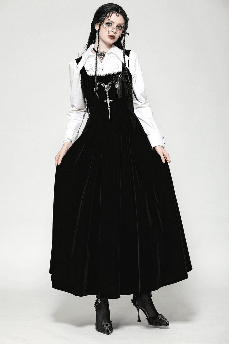 Enchanting Black Long Dress with Lace-Up Back - image 13