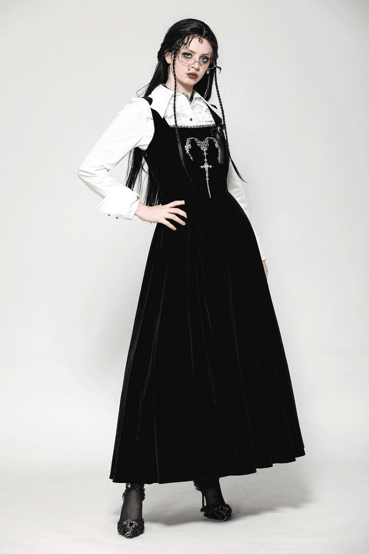 Enchanting Black Long Dress with Lace-Up Back - image 14