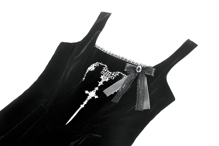 Enchanting Black Long Dress with Lace-Up Back - image 6