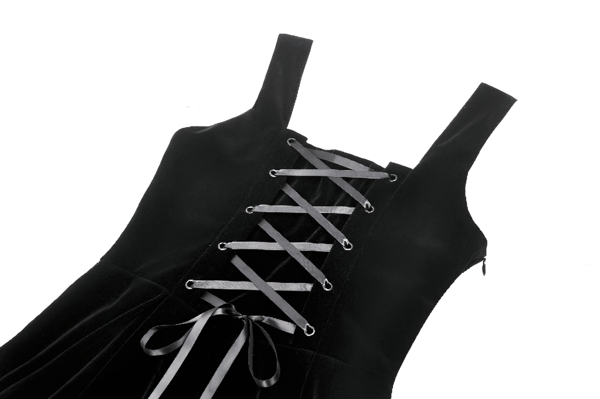 Enchanting Black Long Dress with Lace-Up Back - image 7