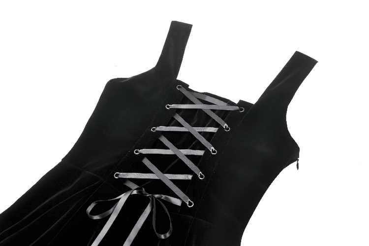 Enchanting Black Long Dress with Lace-Up Back - image 7