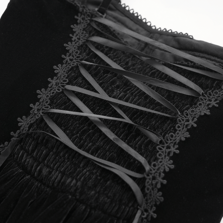 Enchanting Velvet Maxi Dress with Beaded Lace Appliques - image 10