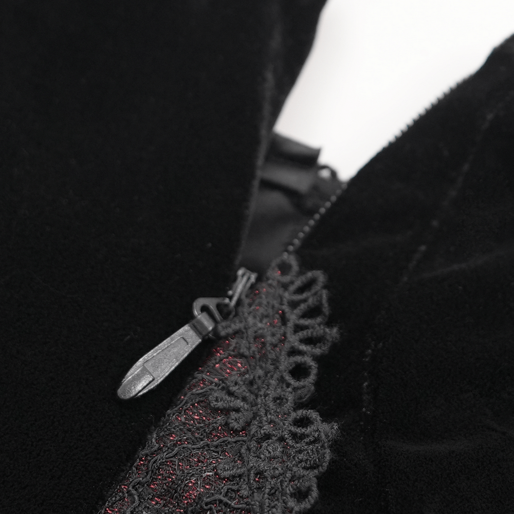 Enchanting Velvet Maxi Dress with Beaded Lace Appliques - image 11