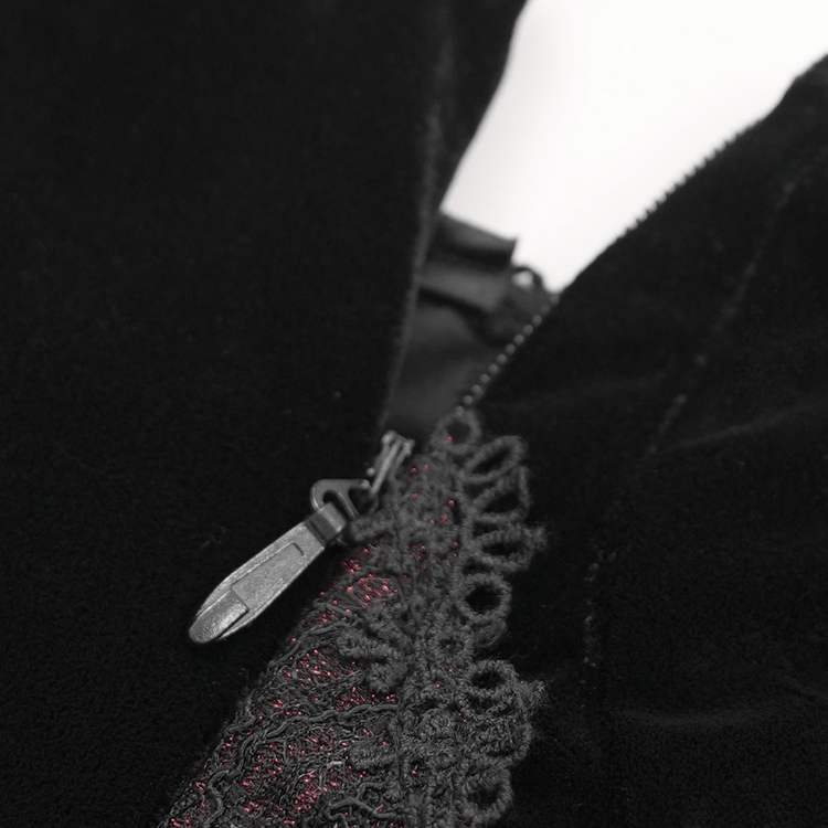 Enchanting Velvet Maxi Dress with Beaded Lace Appliques - image 11