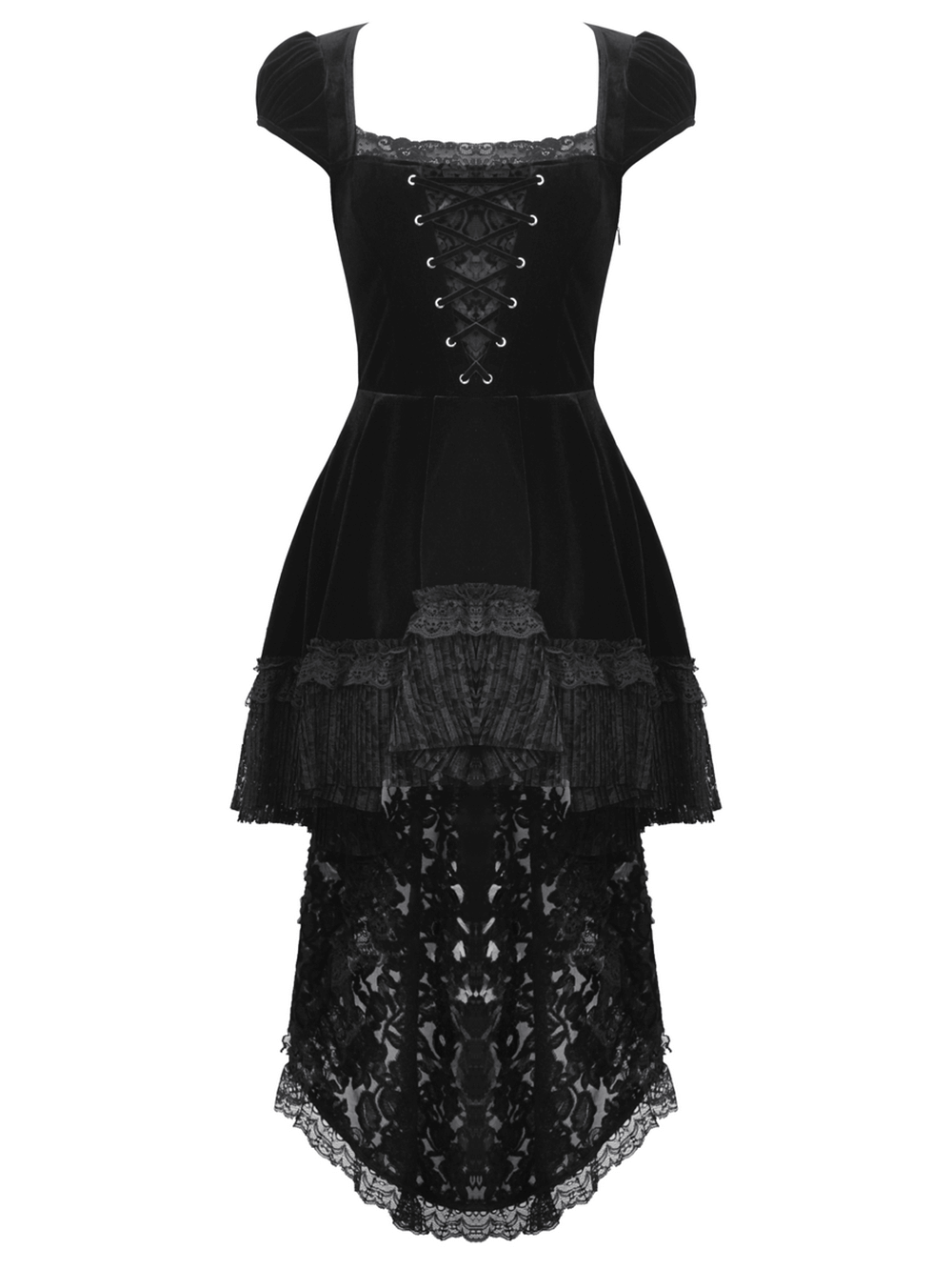Exquisite Swallowtail Dress with Lace and Shell-Sleeves - image 4