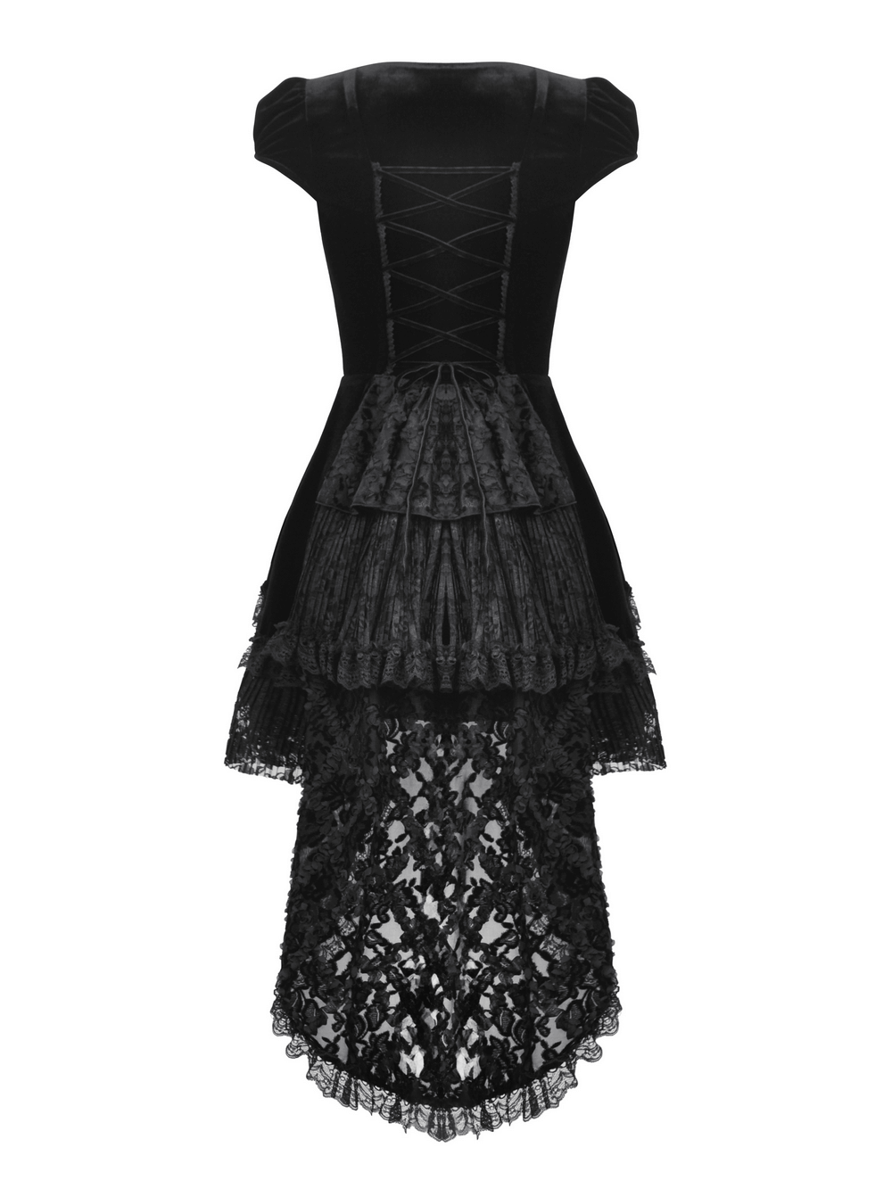 Exquisite Swallowtail Dress with Lace and Shell-Sleeves - image 5