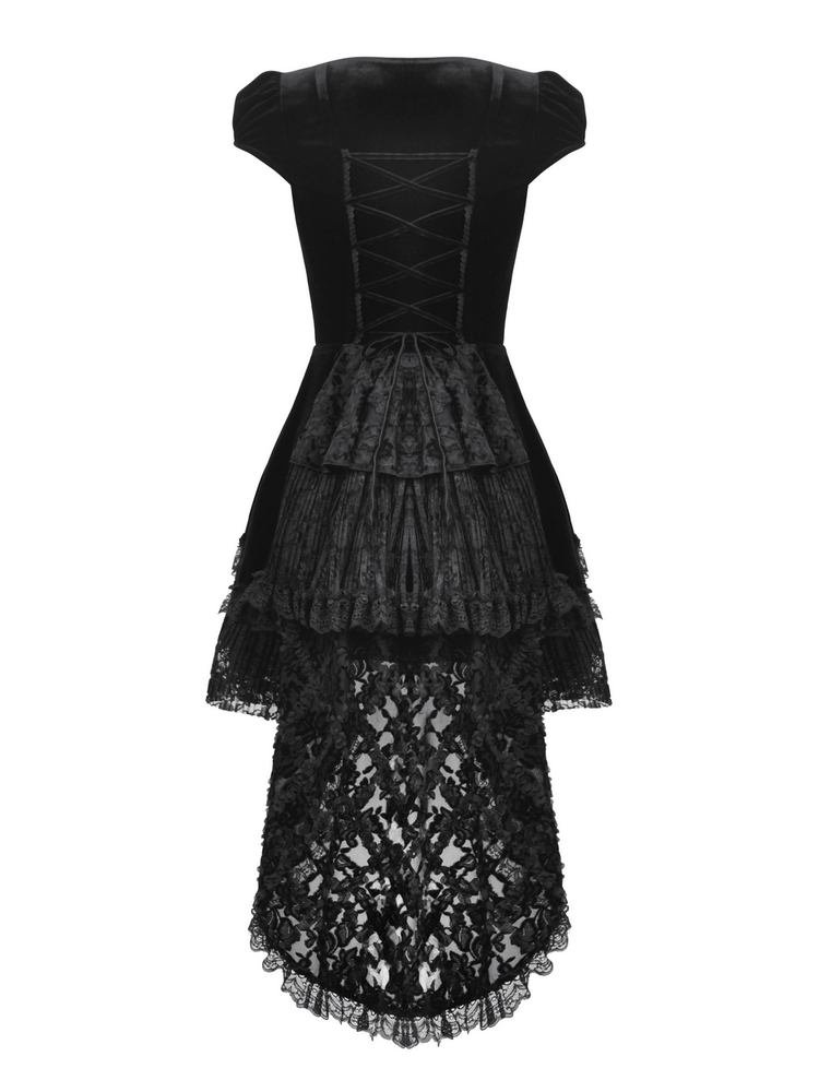 Exquisite Swallowtail Dress with Lace and Shell-Sleeves - image 5