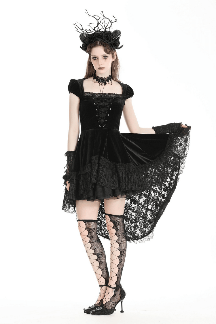 Exquisite Swallowtail Dress with Lace and Shell-Sleeves - image 15