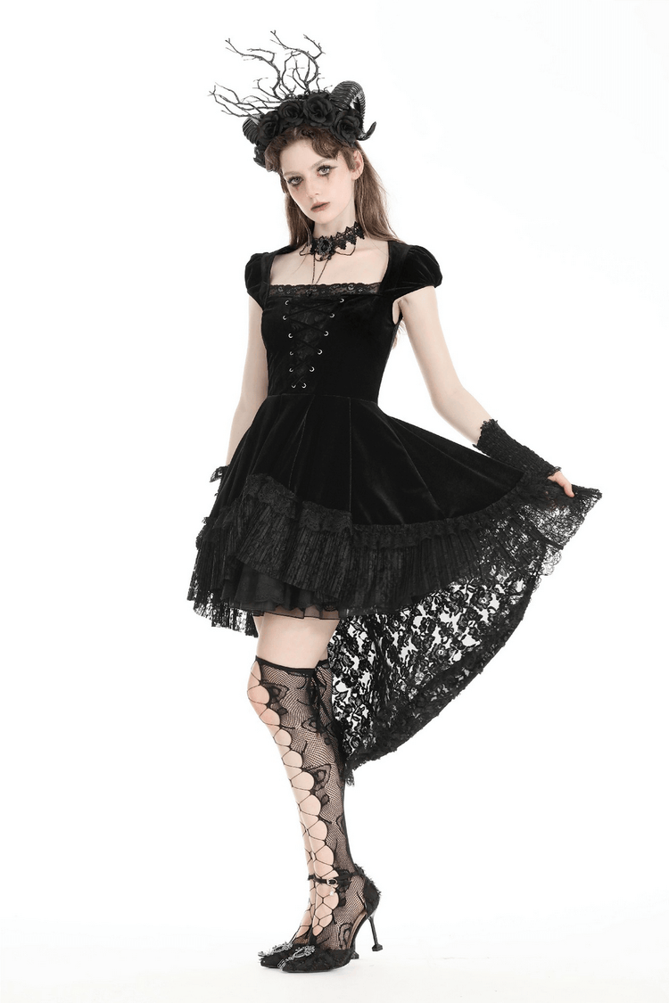 Exquisite Swallowtail Dress with Lace and Shell-Sleeves - image 17