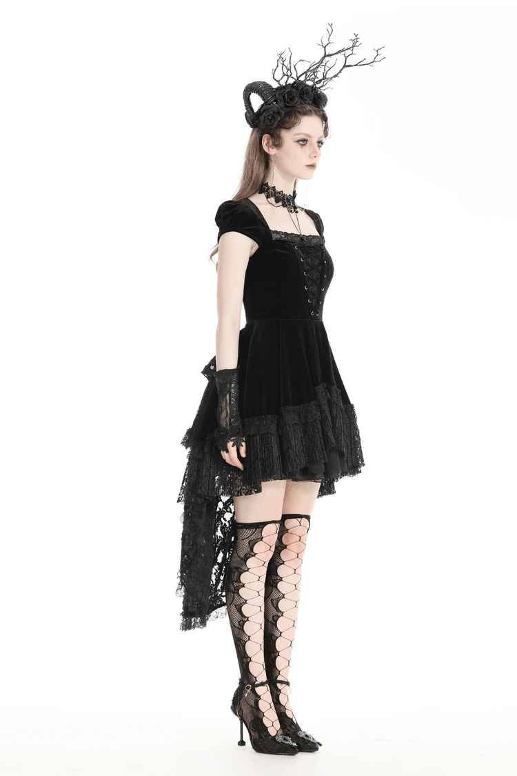 Exquisite Swallowtail Dress with Lace and Shell-Sleeves - image 16